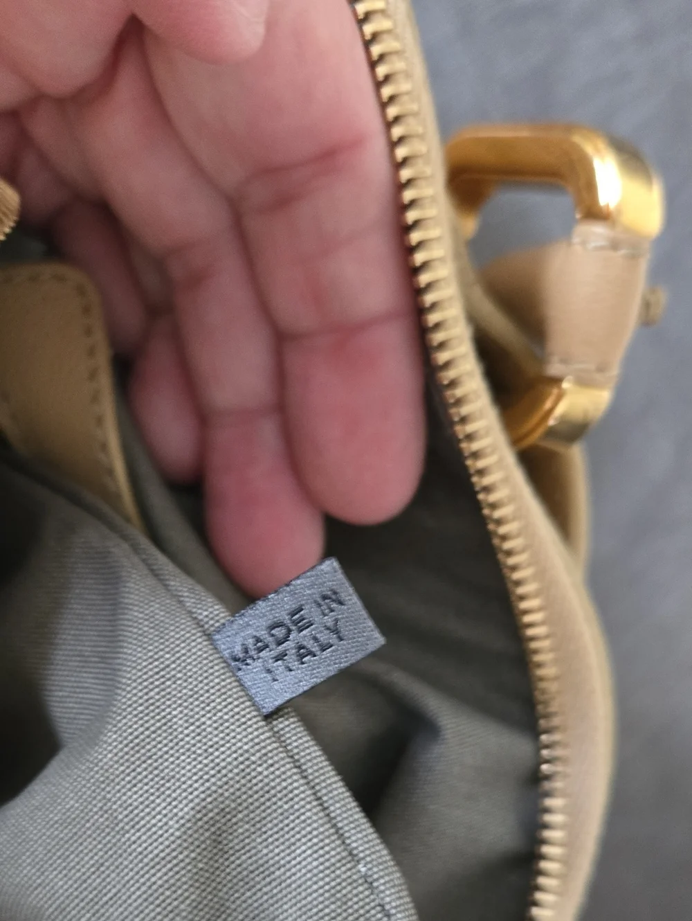 Marc Jacobs Beige Leather Paradise Rio Top-Handle Satchel with Gold Hardware